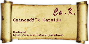 Csincsák Katalin névjegykártya