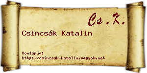 Csincsák Katalin névjegykártya